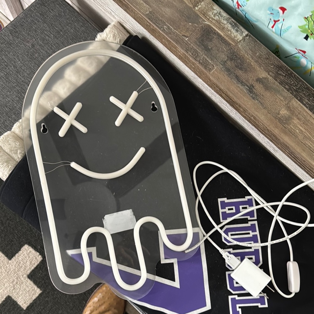 White Ghost Neon Light Sign
